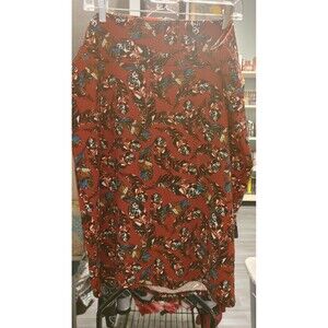 LuLaRoe Cassie Skirt 3X Red with Feathers
